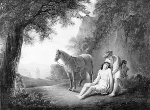 Barmhjertighed   Ubekendt  Den barmhjertige samaritan  1795  www smk dk