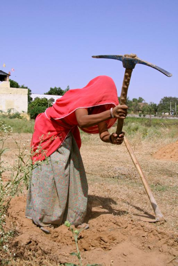 Indisk kvinde i marken