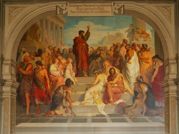 Paulus predigt in Athen   Aula des Johanneums Zittau
